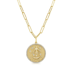 14k Gold & Diamond Zodiac Charm - Virgo