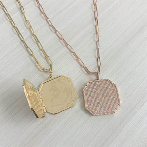14k Gold & Diamond Locket Charm