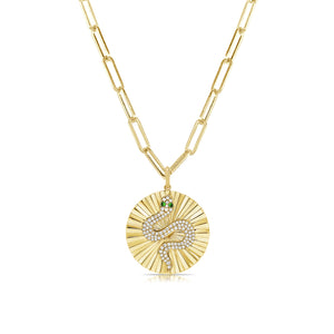 14k Gold & Diamond Snake Charm