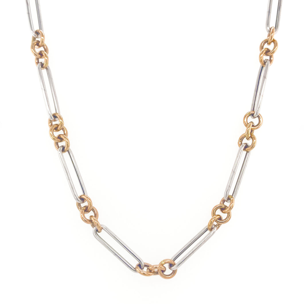 14k Gold Dual Link Chain Necklace