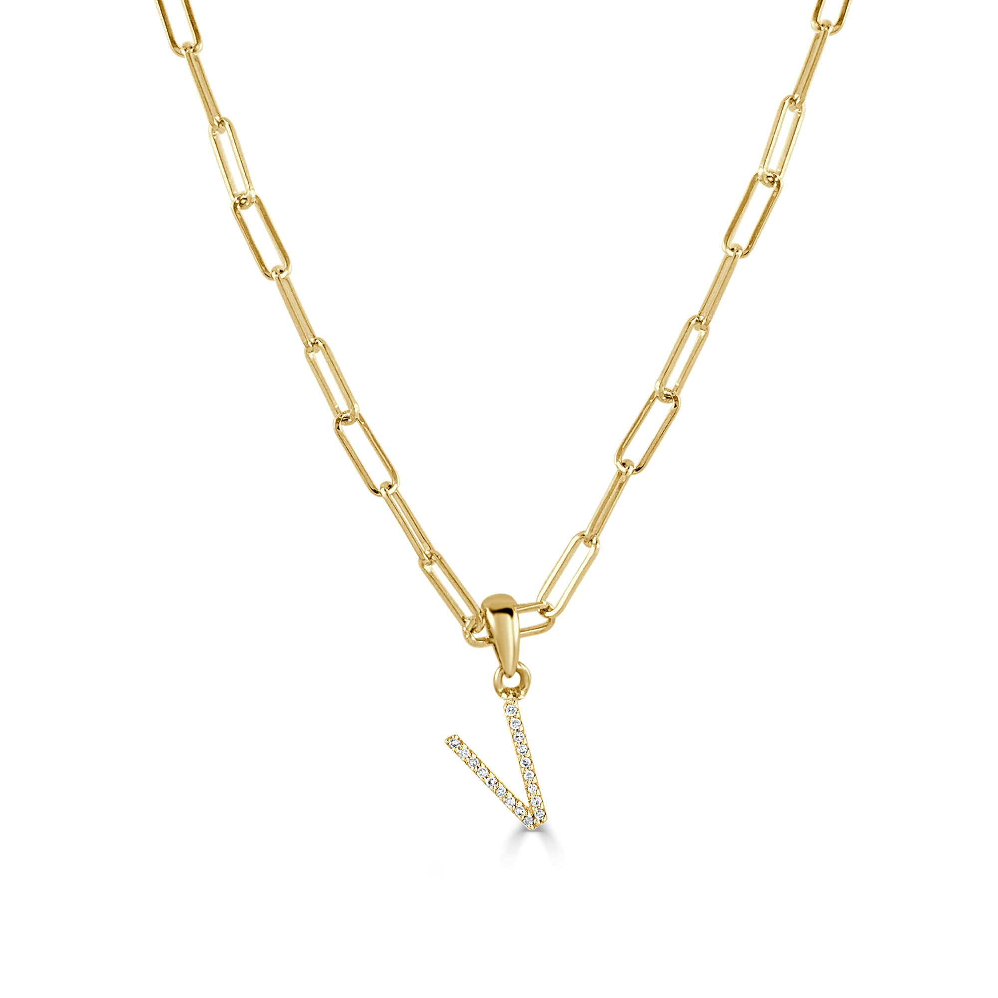 Diamond Initial Necklace 14K Yellow Gold / 16' - 18 Adjustable +$25