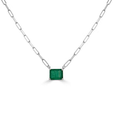 Load image into Gallery viewer, 14k Gold &amp; Emerald Paperclip Link Necklace