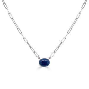 14k Gold & Sapphire Link Necklace