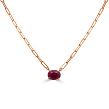 Load image into Gallery viewer, 14k Gold &amp; Ruby Link Necklace