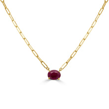 Load image into Gallery viewer, 14k Gold &amp; Ruby Link Necklace