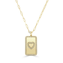 Load image into Gallery viewer, 14k Gold &amp; Diamond Heart Paperclip Necklace