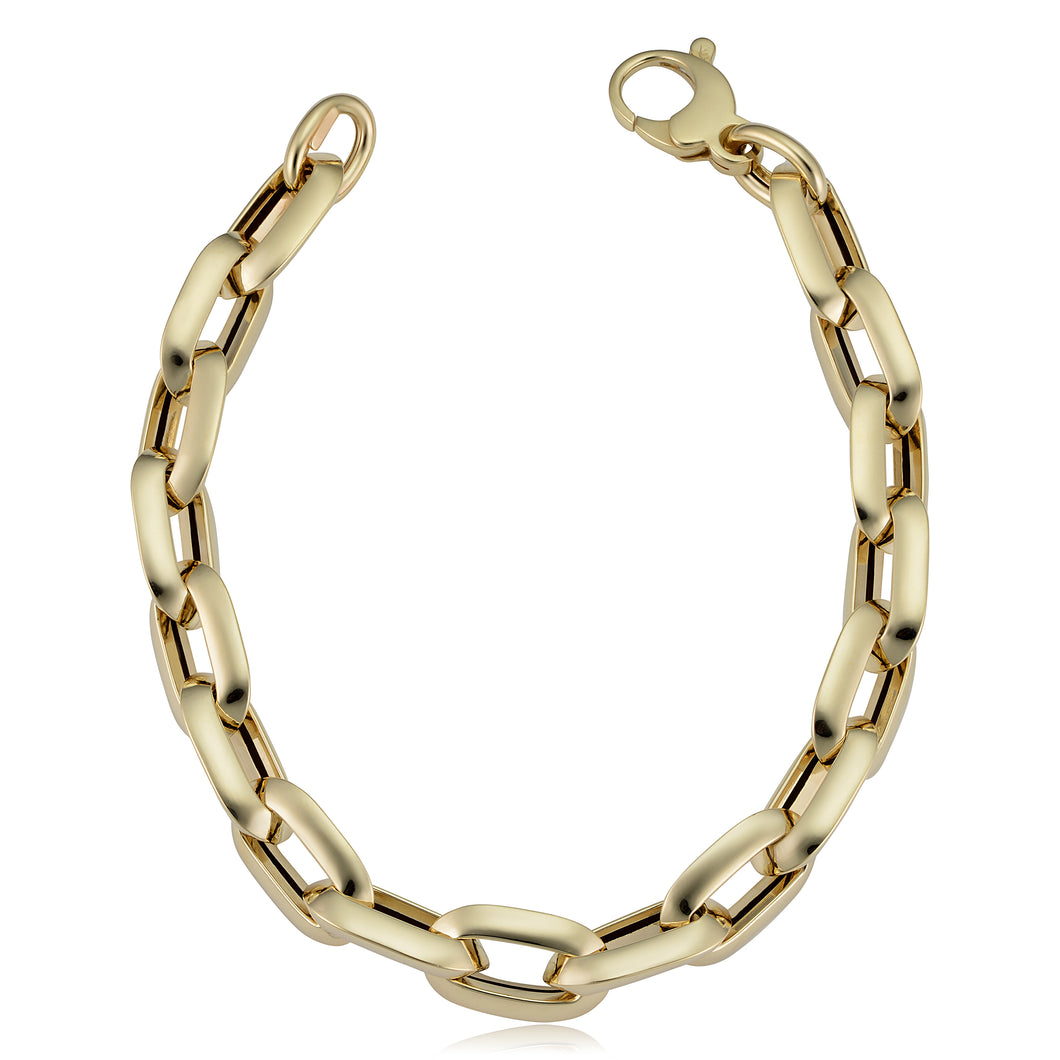 14k Gold Oval Rolo Link Bracelet