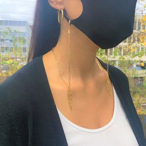 14k Gold Paperclip Link Mask Chain