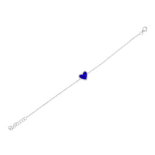 Load image into Gallery viewer, 14k Gold &amp; Diamond Lapis Heart Bracelet