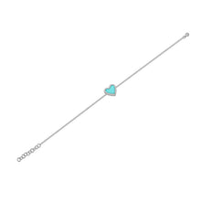 Load image into Gallery viewer, 14k Gold &amp; Diamond Turquoise Heart Bracelet