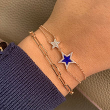 Load image into Gallery viewer, 14k Gold &amp; Diamond Lapis Star Bracelet