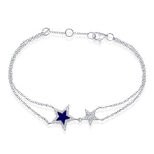Load image into Gallery viewer, 14k Gold &amp; Diamond Lapis Star Bracelet