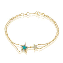 Load image into Gallery viewer, 14k Gold &amp; Diamond Star Bracelet
