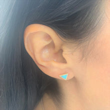 Load image into Gallery viewer, 14k Gold &amp; Diamond Turquoise Stud Earrings