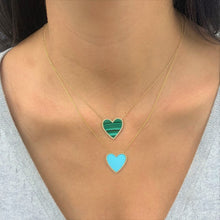 Load image into Gallery viewer, 14k Gold &amp; Turquoise Heart Necklace