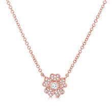 Load image into Gallery viewer, 14k Gold &amp; Diamond Flower Necklace
