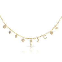 Load image into Gallery viewer, 14k Gold &amp; Diamond Charm Necklace