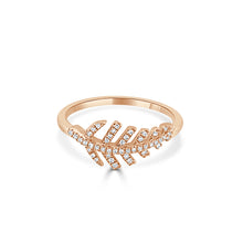 Load image into Gallery viewer, 14k Gold &amp; Diamond Leaf Ring