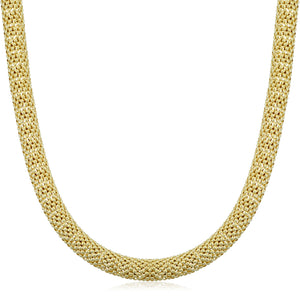 14k Gold Puffed Mesh Necklace