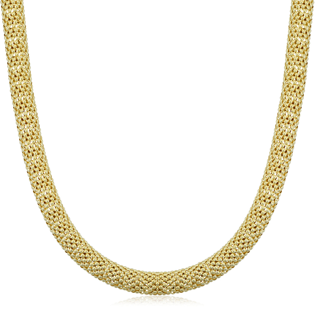 14k Gold Puffed Mesh Necklace