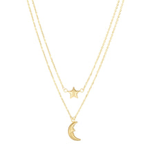 Load image into Gallery viewer, 14k Gold Moon &amp; Star Necklace