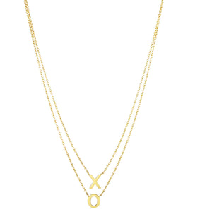 14k Gold XO Necklace