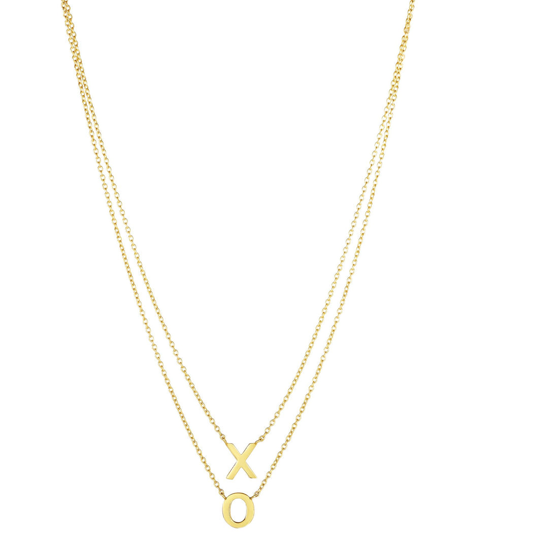 14k Gold XO Necklace