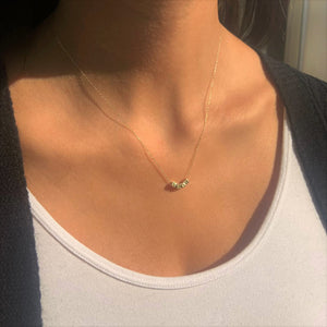 14k Gold Block Love Necklace