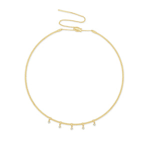 14k Gold & Diamond Flexible Collar Necklace