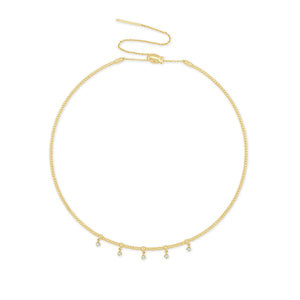 14k Gold & Diamond Flexible Collar Necklace