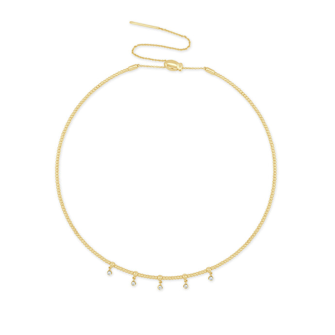 14k Gold & Diamond Flexible Collar Necklace