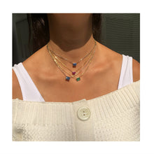 Load image into Gallery viewer, 14k Gold &amp; Emerald Paperclip Link Necklace