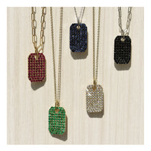 Load image into Gallery viewer, 14K Gold Ruby Pave Dog Tag Charm