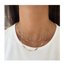 Load image into Gallery viewer, 14k Gold &amp; Pink Agate Bar Station Necklace