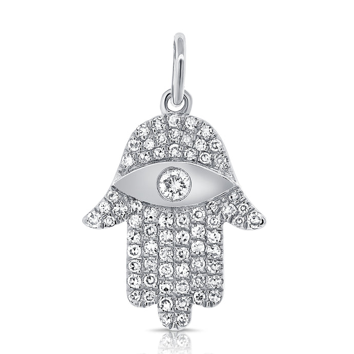 14k Gold & Diamond Hamsa Charm