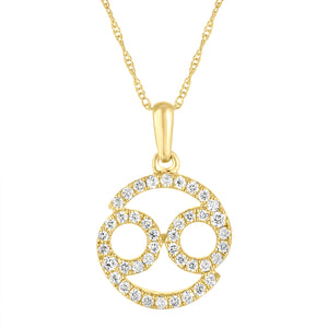 14k Gold & Diamond Zodiac Necklace