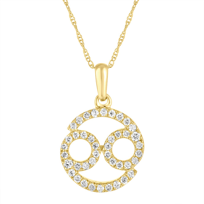 14k Gold & Diamond Zodiac Necklace