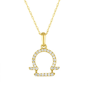 14k Gold & Diamond Zodiac Necklace