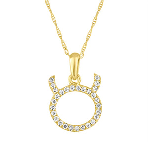 14k Gold & Diamond Zodiac Necklace