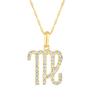 14k Gold & Diamond Zodiac Necklace