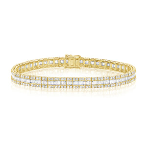 14k Gold & Baguette Diamond Tennis Bracelet