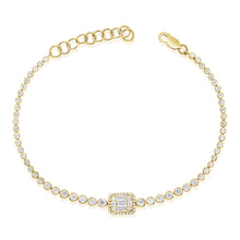 Load image into Gallery viewer, 14k Gold &amp; Baguette Diamond Bracelet