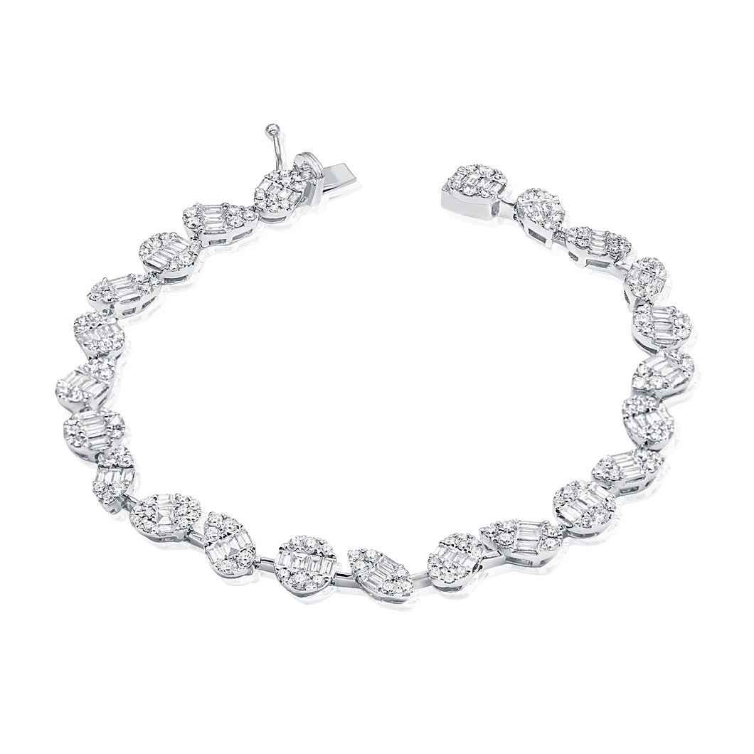 14k Gold & Baguette Diamond Tennis Bracelet