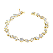 Load image into Gallery viewer, 14k Gold &amp; Baguette Diamond Tennis Bracelet