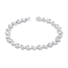 Load image into Gallery viewer, 14k Gold Baguette &amp; Round Diamond Bracelet
