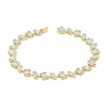 Load image into Gallery viewer, 14k Gold Baguette &amp; Round Diamond Bracelet