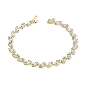 14k Gold & Baguette Diamond Tennis Bracelet