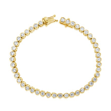 Load image into Gallery viewer, 14k Gold Diamond Bezel-Set Tennis Bracelet