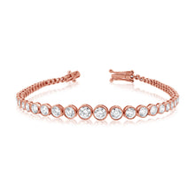 Load image into Gallery viewer, 14k Gold Bezel-Set Diamond Tennis Bracelet