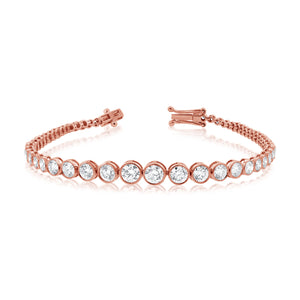 14k Gold Bezel-Set Diamond Tennis Bracelet